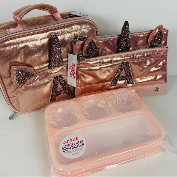 Justice Other - Justice back to school lunch set unicorn rose gold
